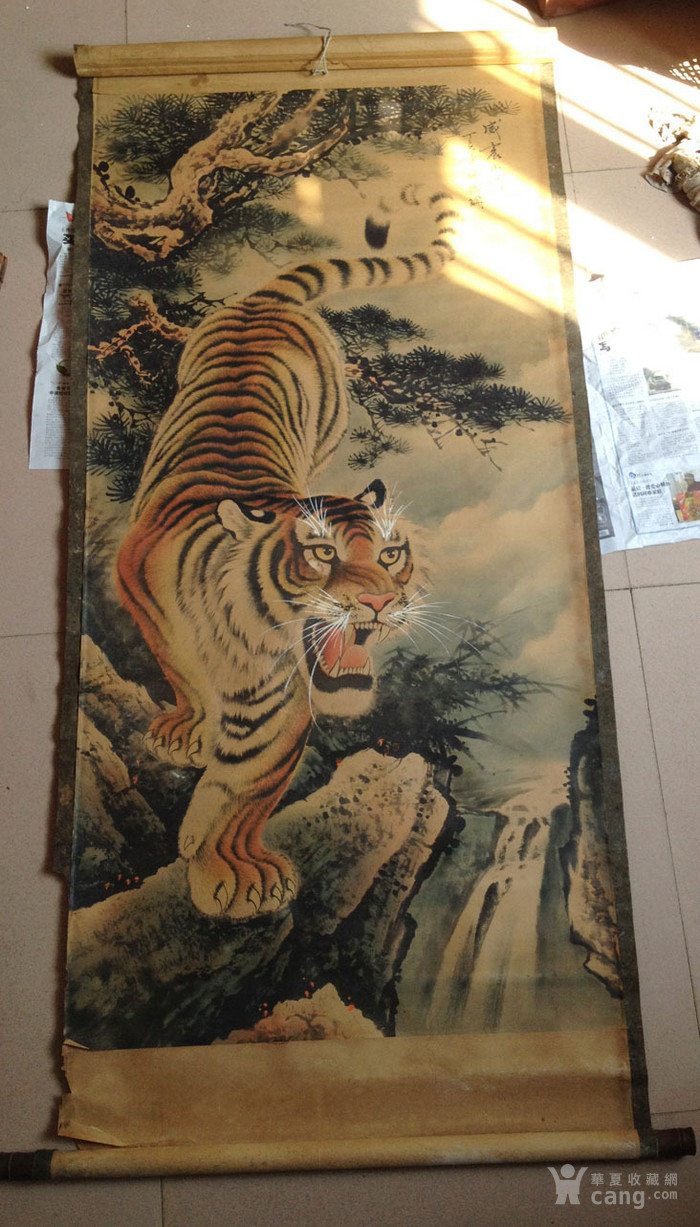 清代著名画家陈铁珊(威震山河)下山虎画.