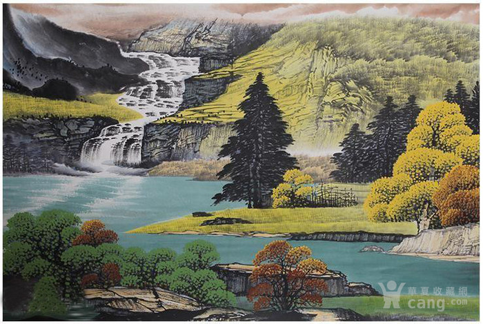 国画大师吴大恺山水画作品水青山逢长思友过节送礼送朋友