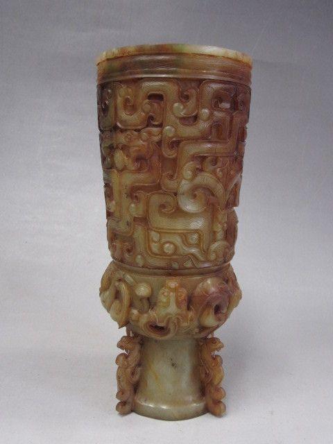 战汉玉龙凤纹杯_战汉玉龙凤纹杯价格_战汉玉