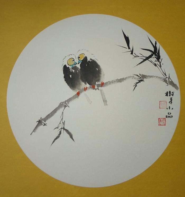 山东著名花鸟画家张淑平精品花鸟画小品幸福时