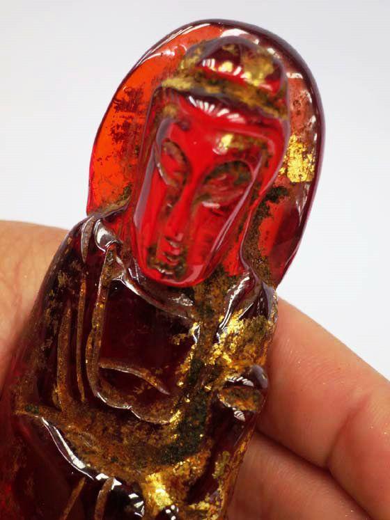 迪拜收藏红宝石鎏金观音摆件_迪拜收藏红宝石