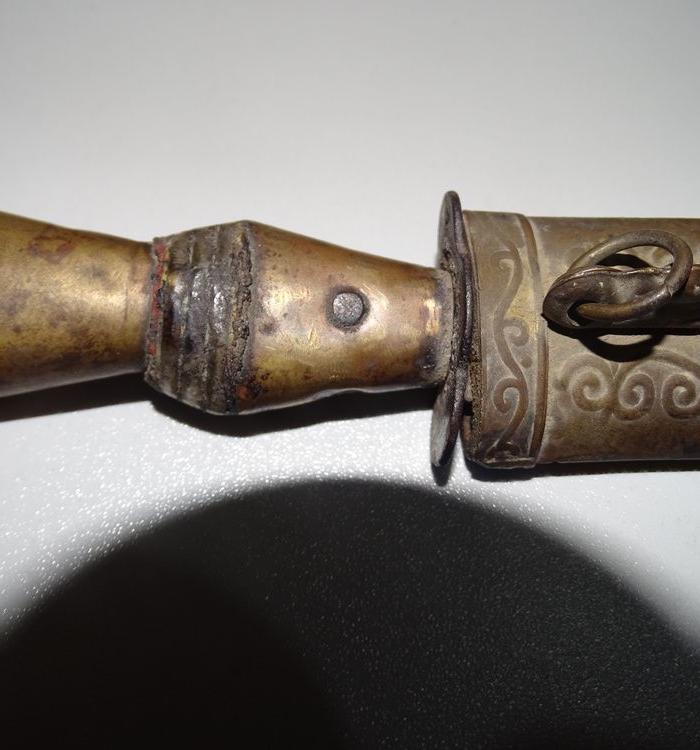 天平天国重要人物萧朝贵贴身兵器铜鎏金完整开