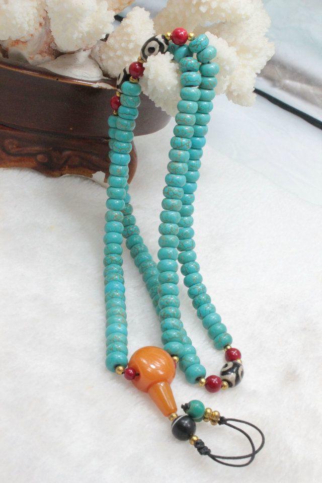 绿松石108颗项链毛衣链 手链_绿松石108颗项