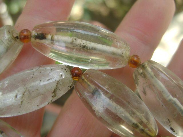 老白水晶管珠项链 古玩杂项 老水晶仿古水晶桶