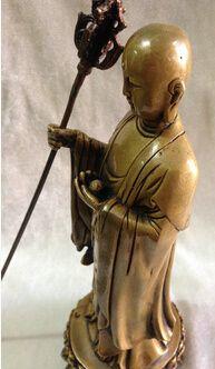 黄斑铜铜器地藏王菩萨手持法器_黄斑铜铜器地