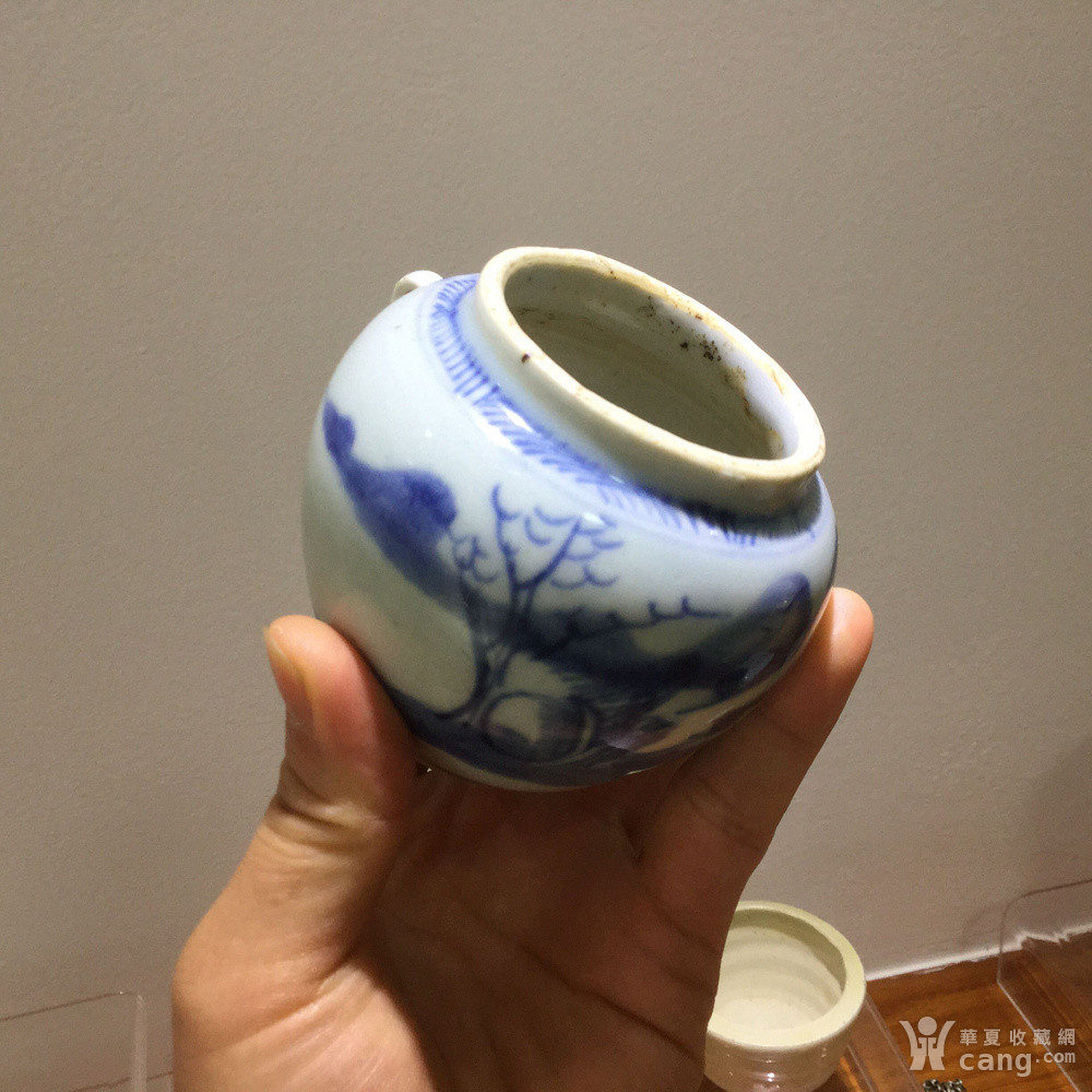 清三代山水青花鸟食罐