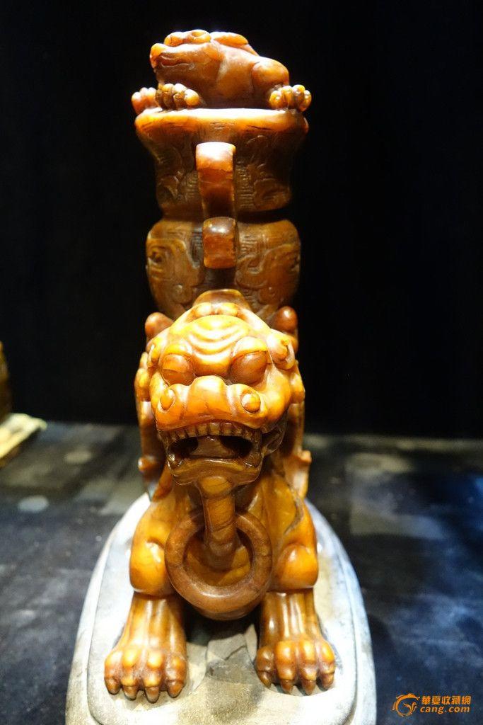 清代老山黄麒麟螭龙尊_清代老山黄麒麟螭龙尊