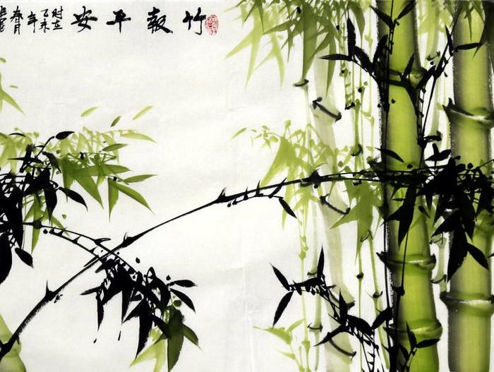 国画花鸟字画半墨原稿竹子客厅装饰彩竹竹报平