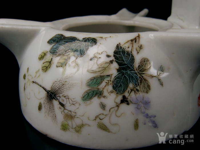 华夏古玩城 瓷器 民国 建国初 国家陶瓷美术大师章仕保绘新粉彩虫草