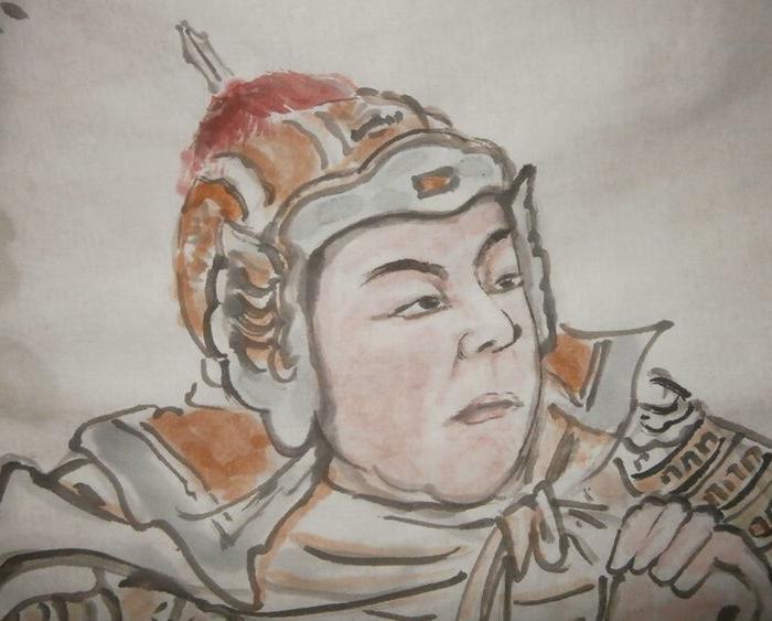 三国演义历史故事人物画国画,刘备收赵云,关公