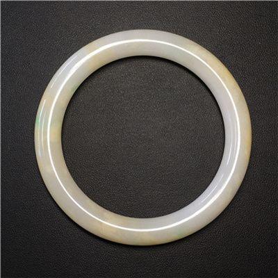 【玉格格】D366大圈口清代白底青老翡翠圆条