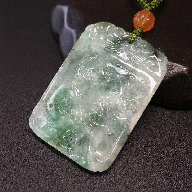 【玉格格】D368创汇期糯种蝙蝠如意云纹挂牌