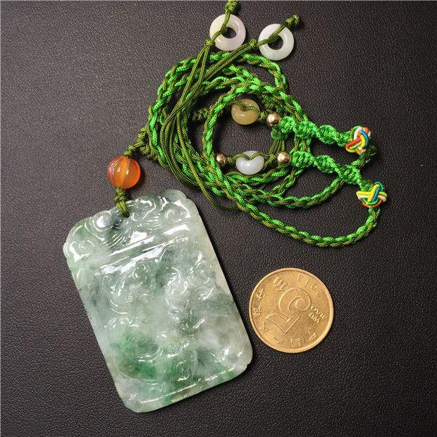 【玉格格】D368创汇期糯种蝙蝠如意云纹挂牌