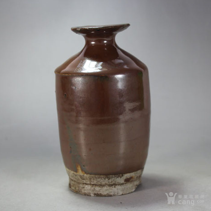 明代磁州窑酱釉酒壶老瓷器 花插花瓶16297