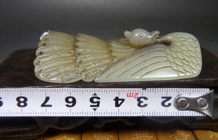 老和田玉孔雀开屏古玉老玉玉器古玩杂项古董收