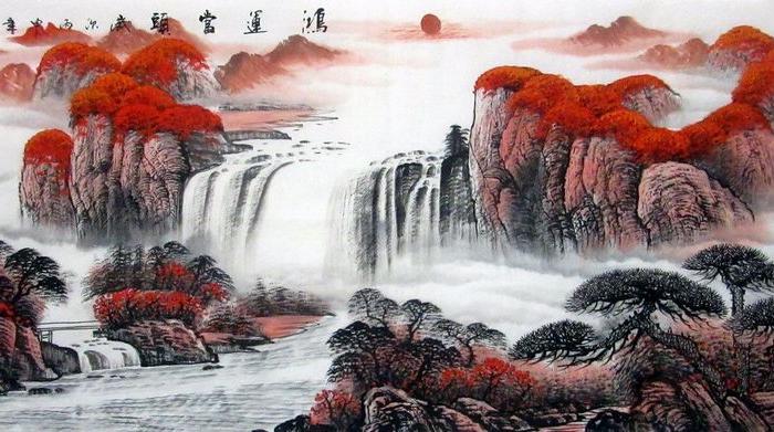 名家纯手绘国画山水画小六尺客厅真迹装饰画\/