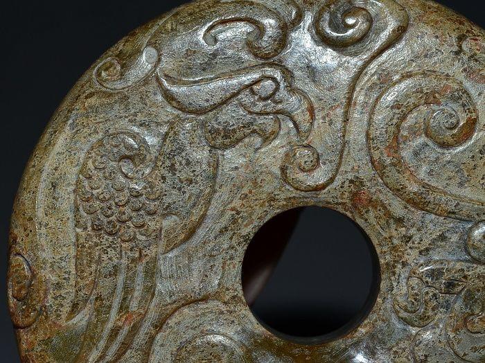 古玉老玉高古和田玉钙化受沁战汉护身神兽神雀