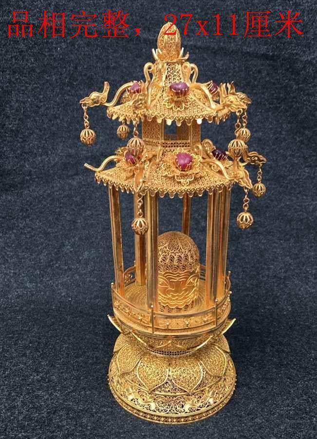 鎏金掐丝嵌宝石塔_鎏金掐丝嵌宝石塔价格_鎏