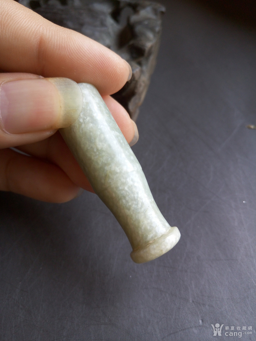 明代白玉和田~老烟嘴,全品,傻开门