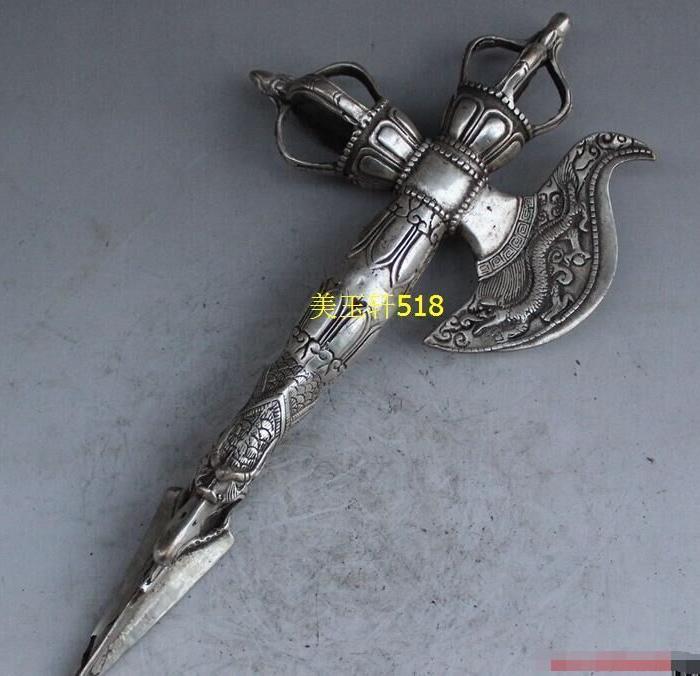 一个老白铜西藏式 法器_一个老白铜西藏式 法