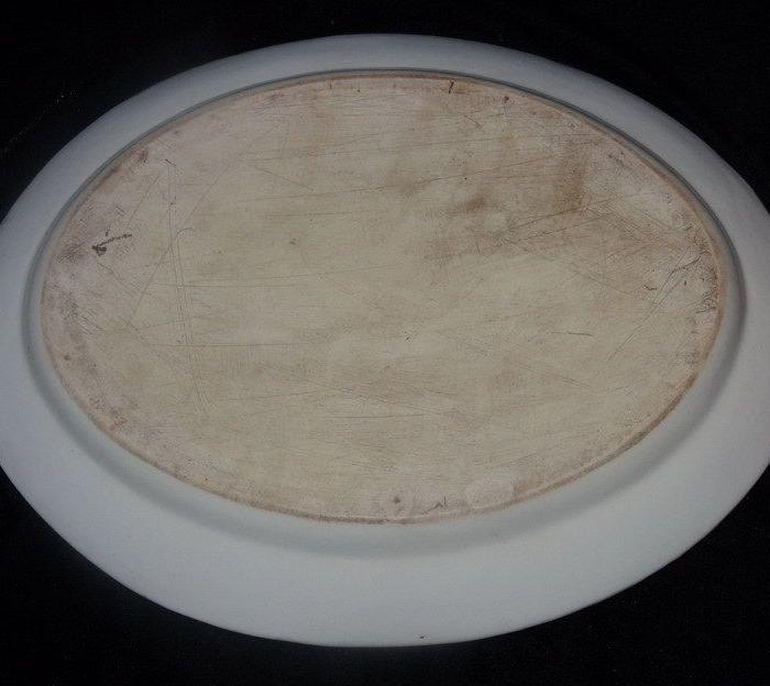 清代广彩描金外国人物故事纹椭圆形盘_清代广