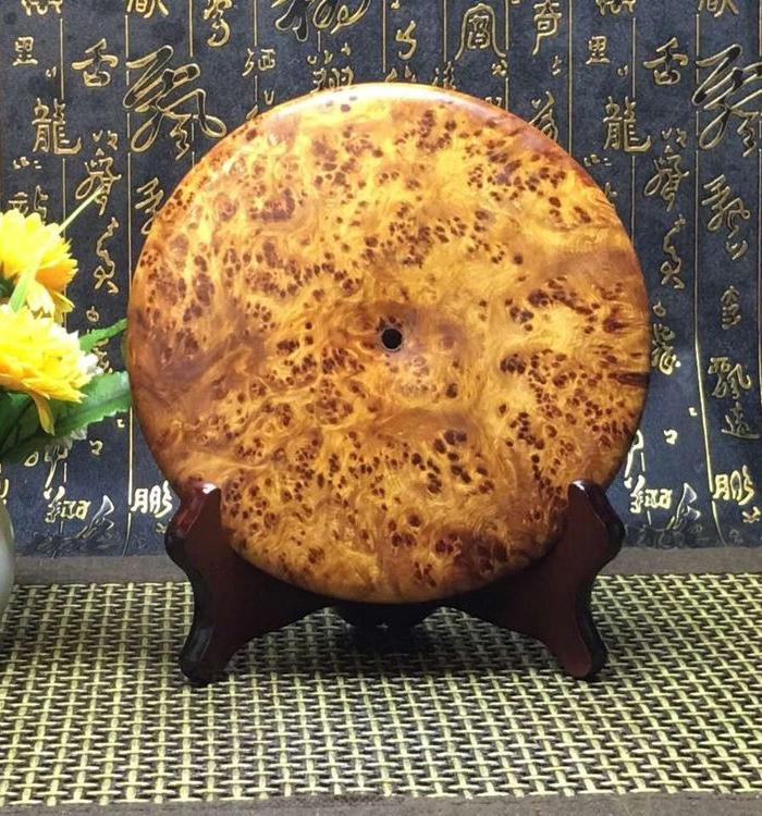 霸气福饼摆件,密密麻麻爆满榴疤,黄金底色 观赏