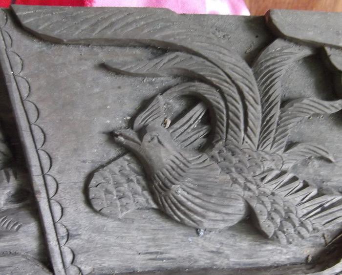 木雕长花板,三国演义故事张飞战吕布,还有两只