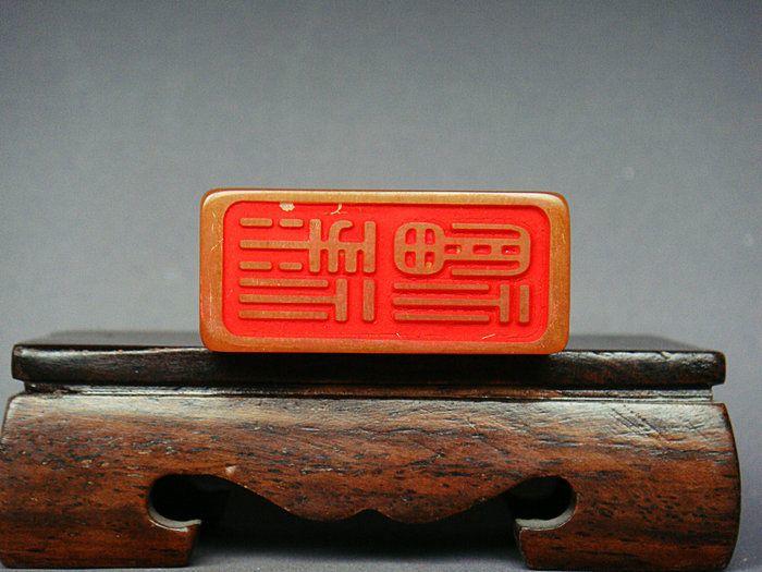 老田黄福禄印章85克5.8X3.9X1.7厘米160610_