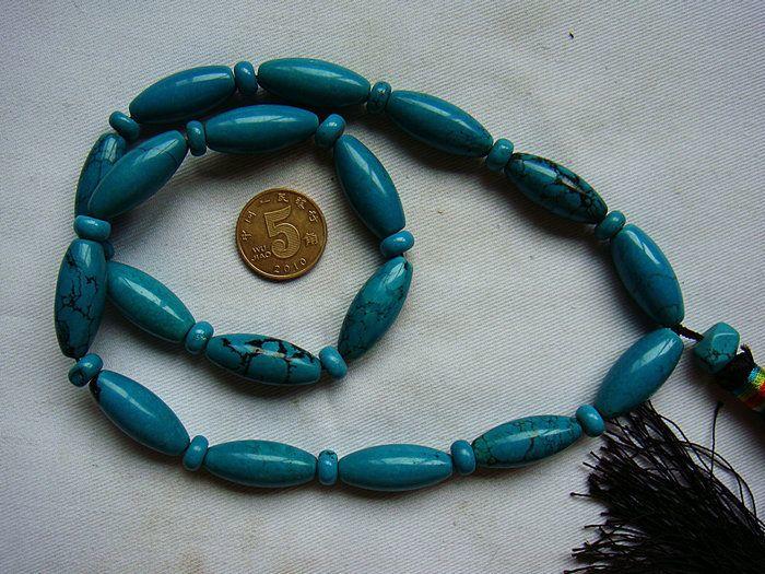 绿松石老手珠链18颗606118_绿松石老手珠链