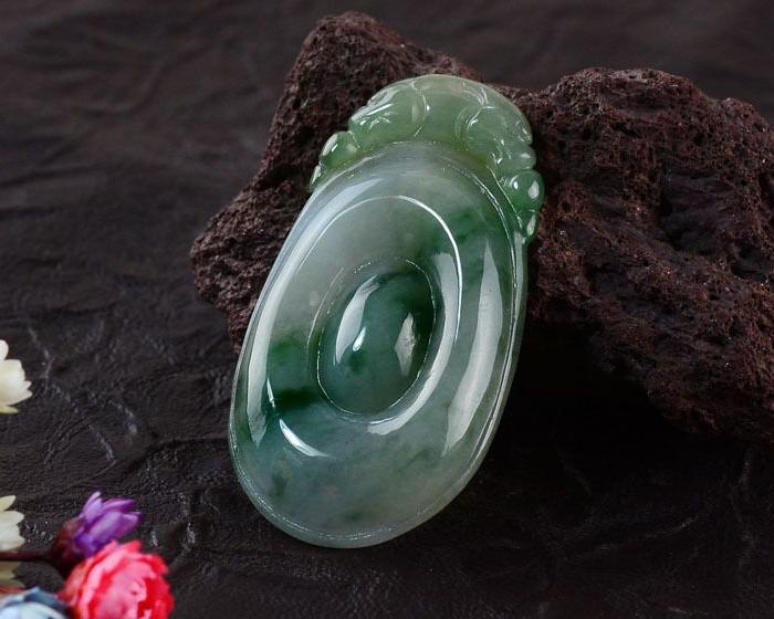 天然A货老坑翡翠飘花福贝吊坠玉石玉坠5658_