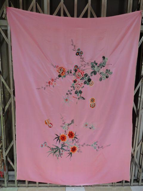 民国精美手工绣蝶恋花被单_民国精美手工绣蝶