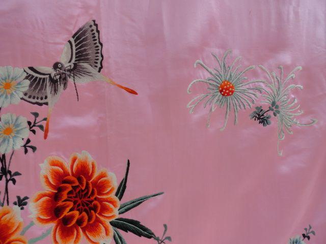 民国精美手工绣蝶恋花被单_民国精美手工绣蝶