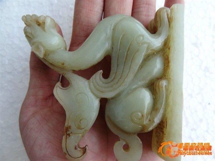 绝对漂亮 下乡收来的清代老和田白玉(祥兽鸣)摆