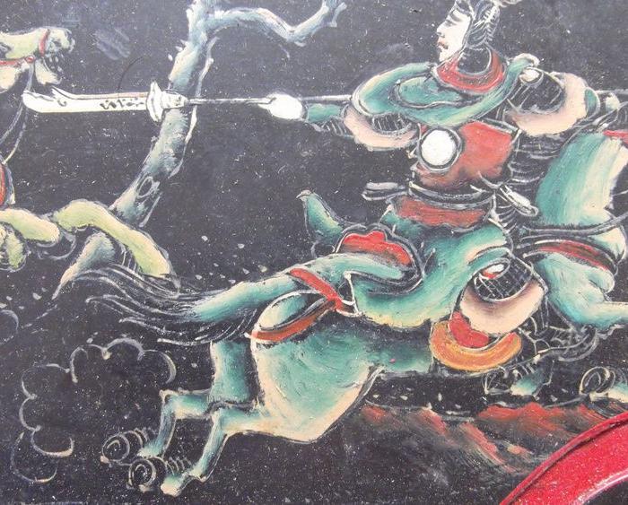 三国演义历史故事画,赵子龙单骑救主,老家具上