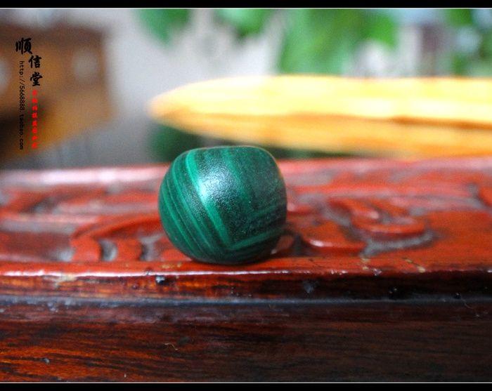 藏传西藏老孔雀石10毫米 佛珠多宝手串配件配