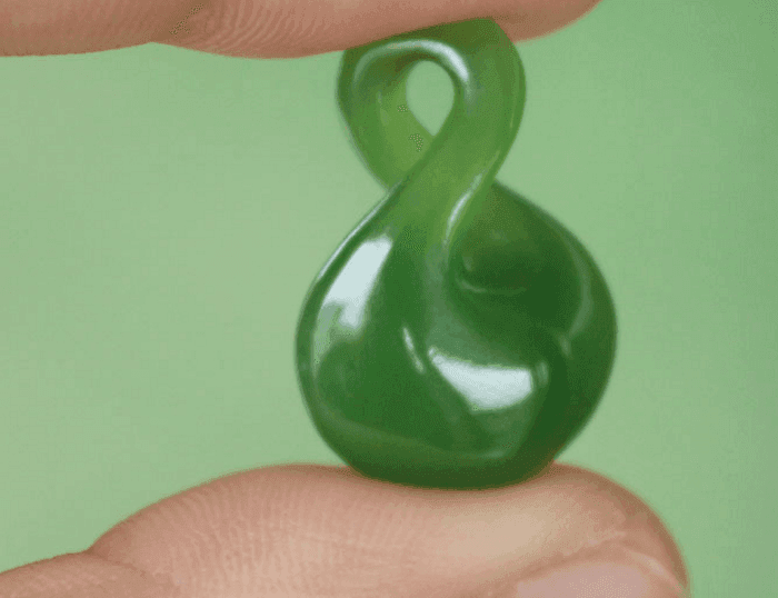 天然和田玉碧玉幸运符号8字吊坠_天然和田玉