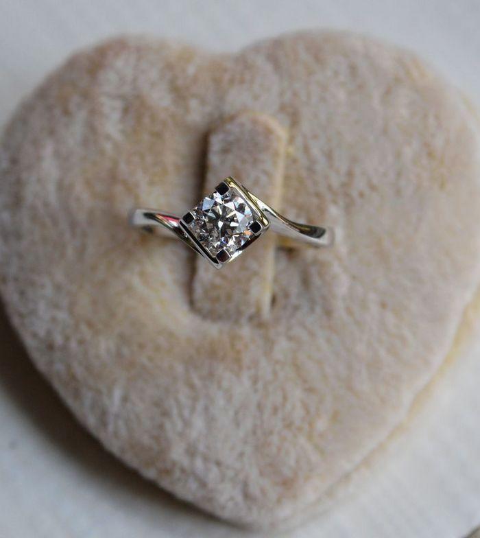 【女款钻戒】18K金天然南非钻石方型戒指 60