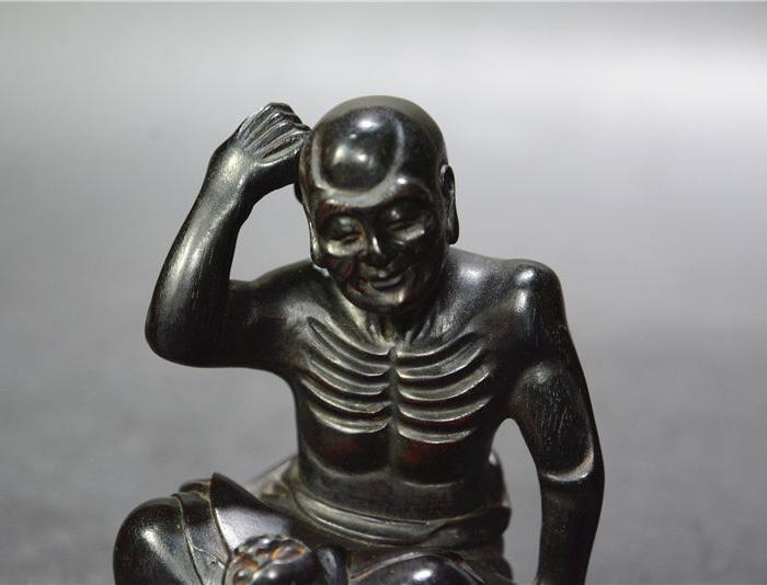 挠背尊者罗汉印度小叶紫檀雕件_挠背尊者罗汉