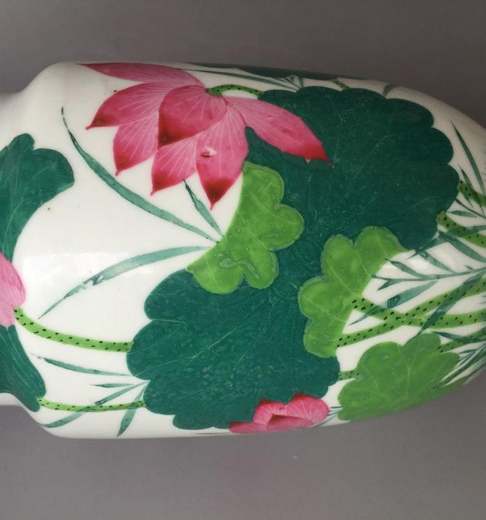 晚清民国同治款瘳正兴荷花尊_晚清民国同治款