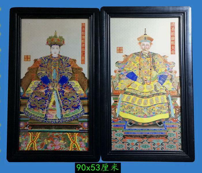 金丝珐琅彩康熙皇后像瓷板画_金丝珐琅彩康熙