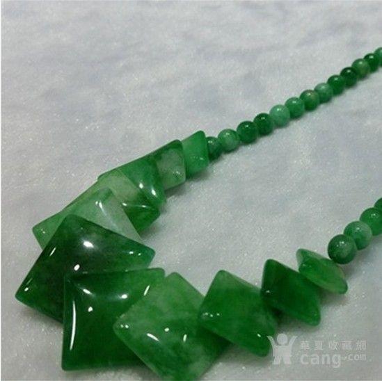 干青翡翠玉石 韩翠方片项链挂 时尚毛衣链女款