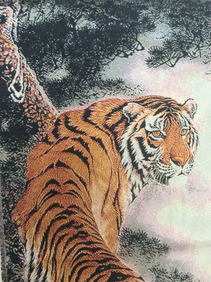 动物风景画 老虎 刺绣