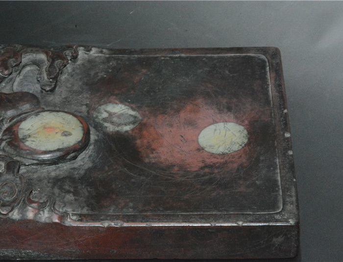 带眼葫芦蝙蝠纹长方老端砚_带眼葫芦蝙蝠纹长