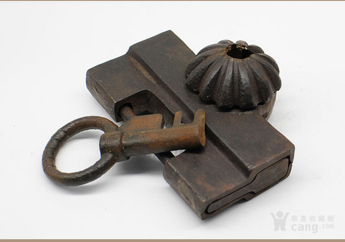 中国老古董19世纪清朝铁锁老物件旧摆件收藏