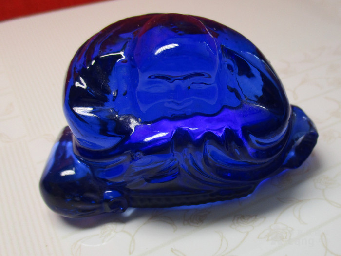 蓝水晶摆件;尼勒佛;重;223.克;高;5.5厘米_蓝水