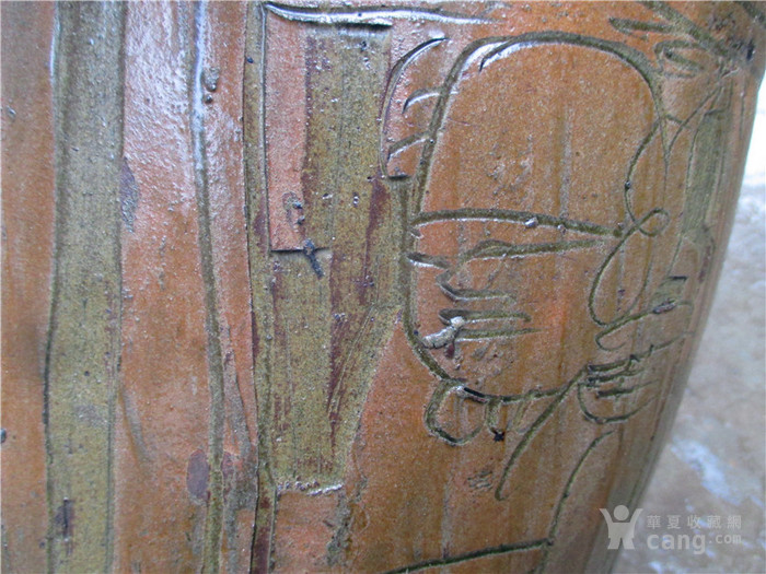 古老的马口窑用线条画人物的少见 完整