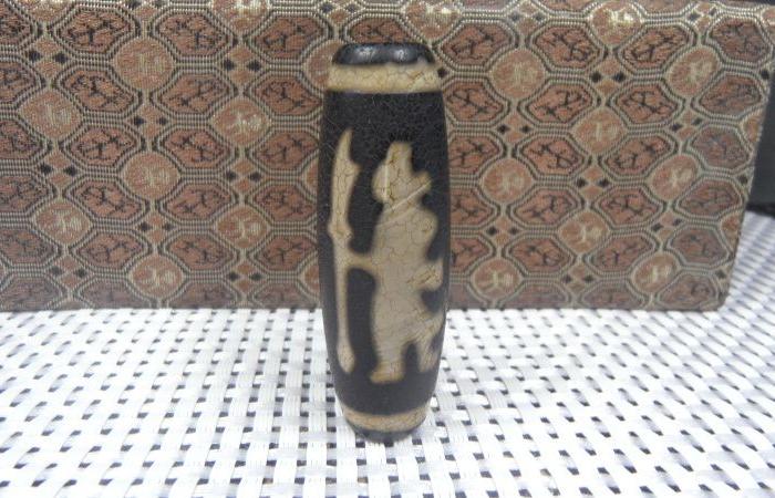 老橘皮纹关公天珠古玉老玉玉器古玩杂项古董收