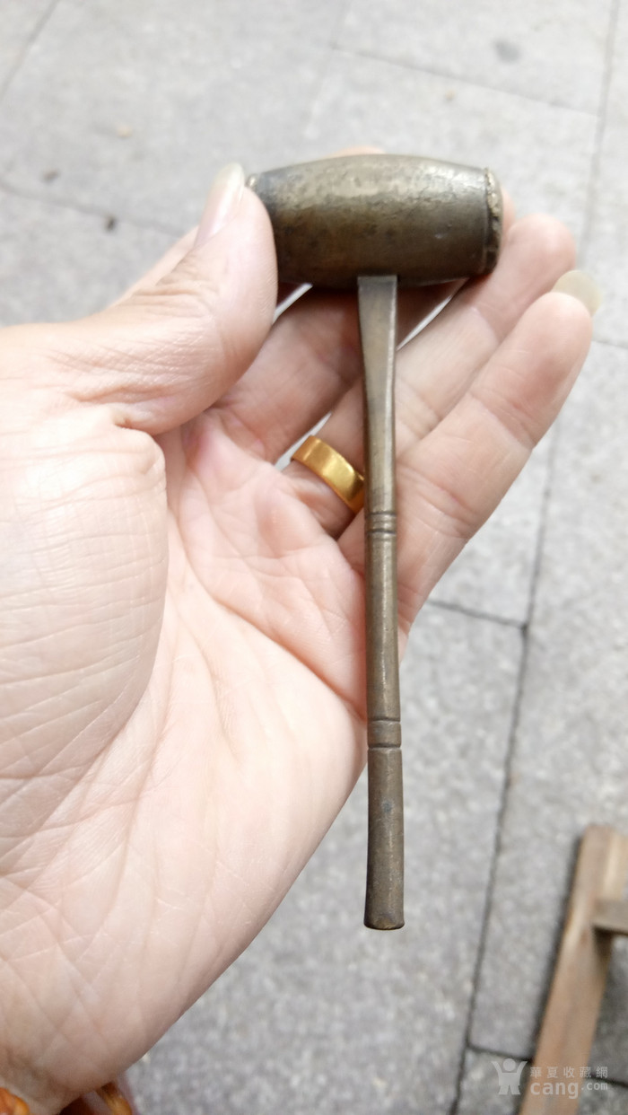 老铜锤子一把,鼓型铜锤子,铜杂件,文房小工具