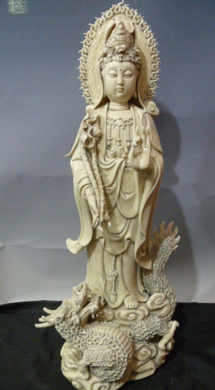 德化瓷踏龙观音_德化瓷踏龙观音价格_德化瓷