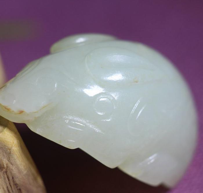 高古玉古玉和田玉白玉老鼠手把件玩件包老到代